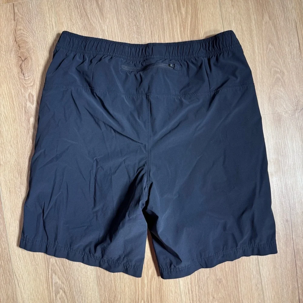 QOR Men's Black Nylon Stretch Lined Elastic Waist Activewear‎ Shorts Size Medium